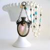 #3 Alana Necklace - MOP Scent Bottle Pearls Turquoise