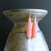 #3 Marci Earrings - Carved Coral Teardrops