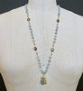 #5 Roisin Layering Necklace - Aquamarine Coin Pearls