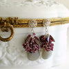 #3 Mona Earrings - Gray Moonstone Garnet Pink Tourmaline Clusters