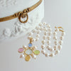Freshwater Pearls Removable Venetian Pastel Intaglio Maltese Cross Pendant - Basiglio Necklace