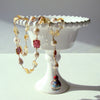 Antique Enameled Balloon Vinaigrette - Citrine Nuggets, Baroque Freshwater Pearls & Garnet Slices Necklace - Brezza Dolce V Necklace