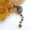 Chocolate Druzy Moonstone Champagne Topaz Smokey Quartz Bracelet - Cari Bracelet