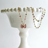 Tourmaline Butterfly Pendant Tourmaline Beaded Chain - Le Papillon XXIII Necklace