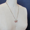Pink Tourmaline Butterfly Pendant Tourmaline Beaded Chain - Le Papillon XXIV Necklace