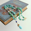 Chrysoprase Oval Nuggets Peruvian Blue Opal Kyanite Necklace - Molly III Necklace