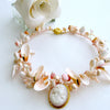 10K Gold Angelskin Coral Carved Cameo Shell Necklace - Shell of an Idea V Necklace