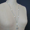 Aquamarine Pearl Sterling Silver “Sisters” Bell Pendant Necklace  - “Sisters” Bell Necklace