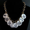 Mother of Pearl Scrimshaw Étrange Token Charm Necklace - Calliope Necklace