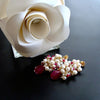 Rubies Freshwater Keshi & Seed Pearls - Cherries In The Snow Cluster Earrings