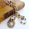 Champagne Moonstone Necklace with Detachable Geode Slice Pendant - Coco Necklace