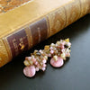 Rhodochrosite Champagne Topaz Rhodonite Smokey Quartz Rhodonite - Fleurs XIX Earrings