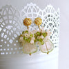 Blush Pink Green Watermelon Tourmaline Slices Peridot Rose Quartz Clusters - Laurel Earrings III
