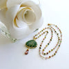 Green Tourmaline Slice With Hand Linked Tourmaline Chain - Laurel Pendant Necklace