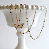 Ballet Pink Green Watermelon Tourmaline Butterfly Necklace - Papillon XVIII Necklace
