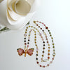 Pink Green Watermelon Tourmaline Butterfly Necklace - Papillon XX Necklace