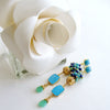 Sleeping Beauty Turquoise Chrysoprase Lapis Cluster Earrings - Morgaine II Duster Earrings