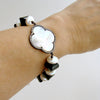 Onyx Lanterns and Coin Pearl Bracelet With MOP Quatrefoil - Noir et Blanc Bracelet