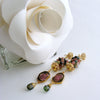 Tourmaline Slices Long Tourmaline Cluster Earrings - Tatiana Earrings