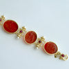 #3 Acireale Intaglio Bracelet - Salmon Intaglios Rubies Pearls