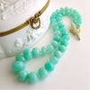 #2 Courtney Necklace - Smooth Chrysoprase Matinee Necklace Opal Inlay Toggle