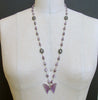 #7 Le Papillon XIII Necklace - Amethyst Butterfly Silverite White Topaz