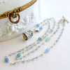 #3 Key to Your Heart Necklace - Aquamarine Sterling Silver Heart Bell Pendant