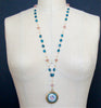 #8 Rosaline Necklace - Apatite Pink Topaz Enamel Locket