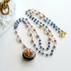 #5 Brezza Floreale III Necklace - Kyanite Scorolite Enamel Vinaigrette Necklace