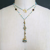 #9 Étaín Necklace - Turquoise Garnet Keshi Pearls Austro Hungarian Swan Fob