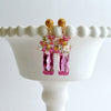 #2 Delphine III Earrings - Pink Topaz Baguette Cluster Earrings