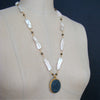 #8 Florentina Necklace - Biwa Pearls Pyrite Basalt Cameo