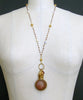 #6 Alora Necklace - Garnet Pearl Necklace Victorian Filigree Chatelaine Scent Bottle