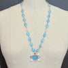 Bezel Set Turquoise & Faceted Rose de France Intaglio Necklace - Abruzzo Intaglio Necklace