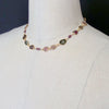 Watermelon Tourmaline Slices & Rhodolite Garnet Necklace - Anastasia Necklace