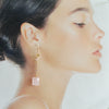 Emerald Cut Rose Quartz - Audrey Rose Duster Earrings