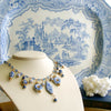 Kyanite Blue White Porcelain Bead Charm Necklace - Bluebelle Necklace