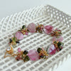 Watermelon Tourmaline Slices Tourmaline Cluster Bracelet - Clarissa VII Bracelet