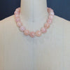 Morganite Beryl Ballet Pink Opal Inlay Toggle Choker Necklace - Dahlia V Necklace