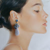 Blue Lace Agate Tanzanite Topaz Kyanite Earrings - Ophelia Cluster Earrings