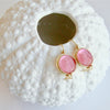 Napoleonic Bee Salmon Pink Intaglios Earrings - Peu d’Abelle Earrings