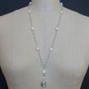 Aquamarine Pearl Sterling Silver “Sisters” Bell Pendant Necklace  - “Sisters” Bell Necklace