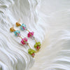 Watermelon Tourmaline Slices Peridot Pink Topaz Apatite Duster Earrings - Andrea II Earrings
