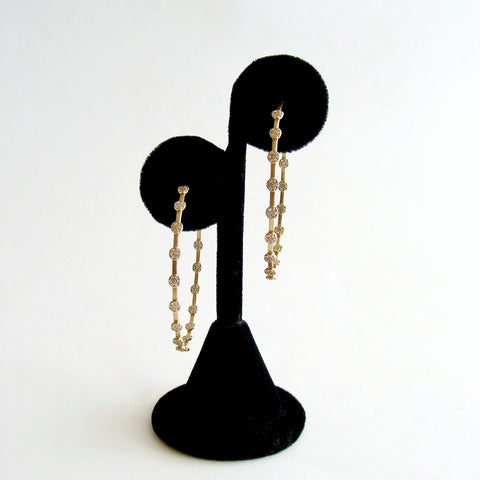 Inside Outside 14K Matte Gold Diamond Hoop Earrings - Ariana Earrings