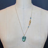 Blue Green Ametrine London Blue Topaz Green Onyx Hand Clasp Cluster Necklace - Bella Cluster Necklace