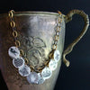 Mother of Pearl Scrimshaw Étrange Token Charm Necklace - Calliope Necklace