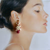 Rubies Freshwater Keshi & Seed Pearls - Cherries In The Snow Cluster Earrings