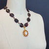 Garnet Slices With Byzantine Garnet Moonstone Pendant Necklace - Constantia Necklace