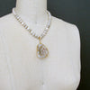 Champagne Mystic Moonstone With Removable Druzy Geode Pendant - Corine Choker Necklace