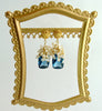 London Blue Topaz Seed Pearls Moonstone Cluster Earrings - Dione VIII Earrings